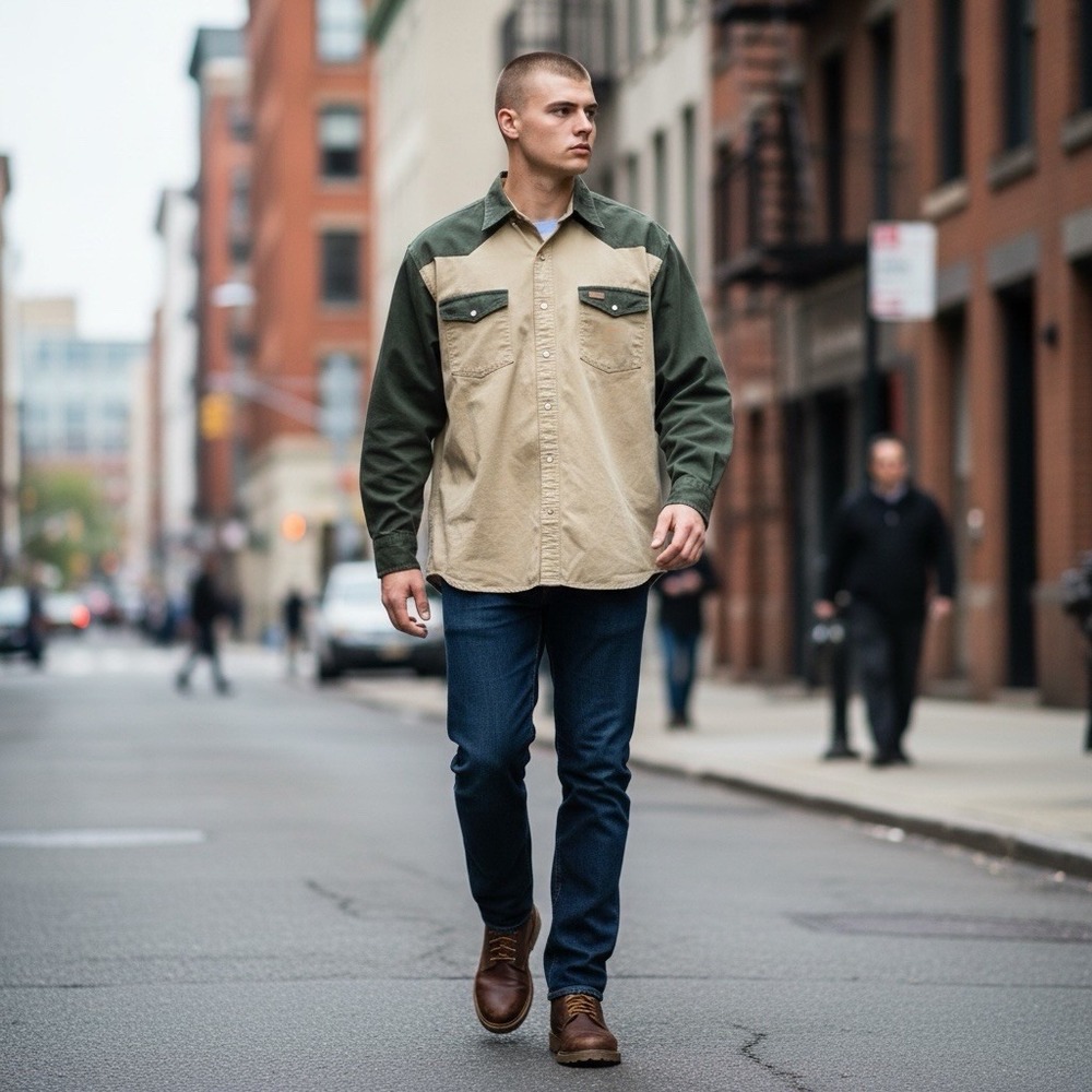 Carhartt S123 Work Shirt Jacket 2XL Khaki‎ Green Snap Button Heavyweight